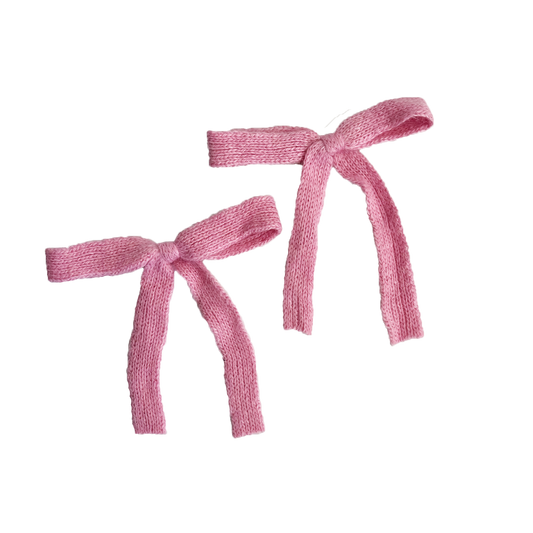 Gala Knitted Bows in Barbie Girl