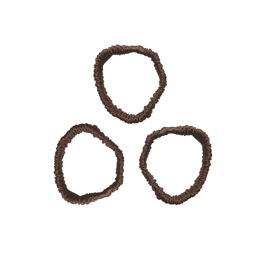 Mia Silk Scrunchies - Cocoa (Pack of 3)