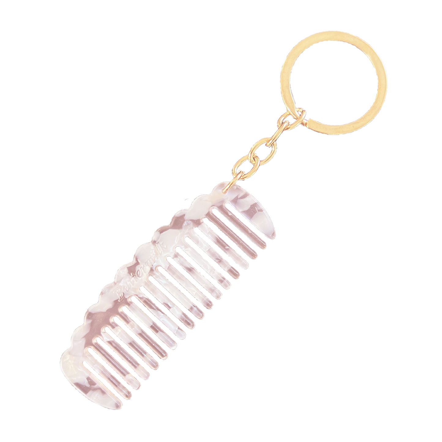 Seanie Comb Keyring in Strawberry Clouds