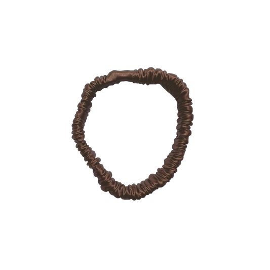 Mia Silk Scrunchie in Cocoa
