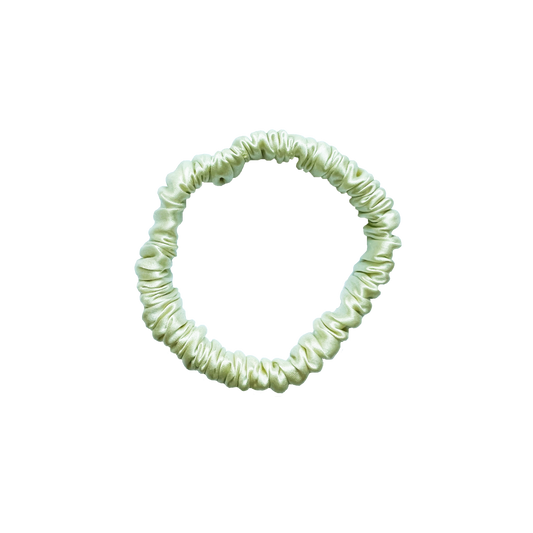 Mia Silk Scrunchie in Pistachio