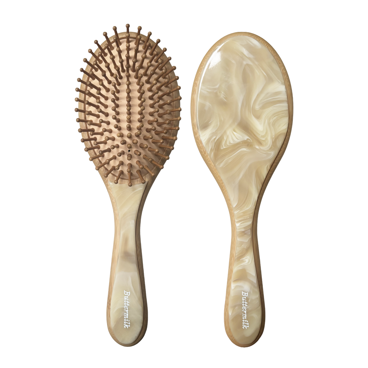 Dev Bamboo Paddle Brush in Buttercream