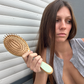 Dev Bamboo Paddle Brush in Honeydew