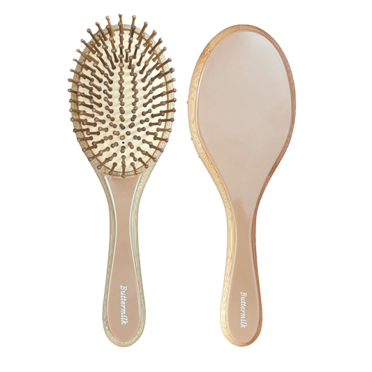 Dev Bamboo Paddle Brush in Oat Milk