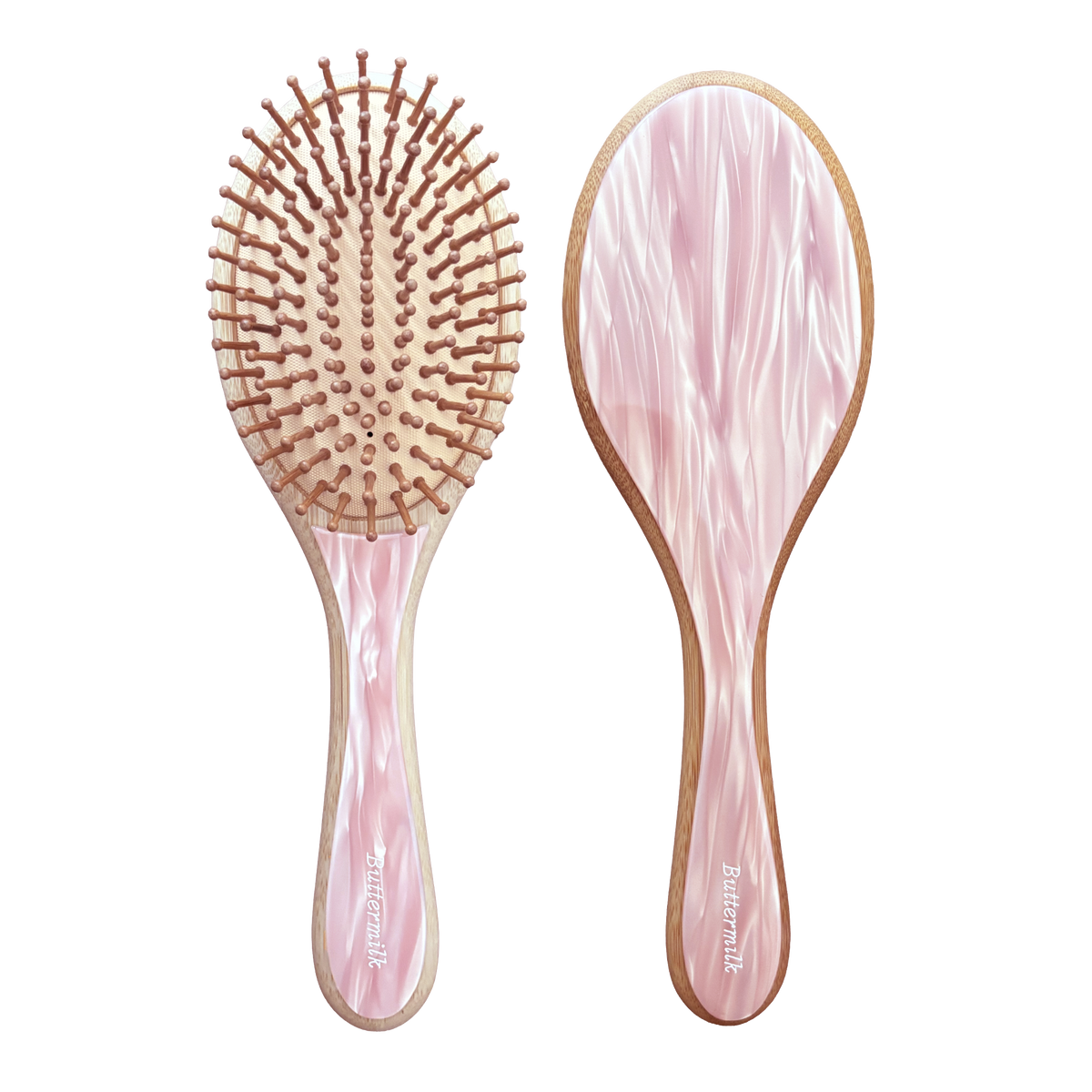 Dev Bamboo Paddle Brush in Strawberries & Cream